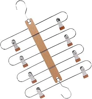 OFFSCH 1pc Solid Wood Clothes Hanger Metal Clothes Hanger Multifunctional Skirt Hangers Metal Hangers Jean Hangers for Closet Clothes Rack Wooden Hanger PVC Dipping Clothing