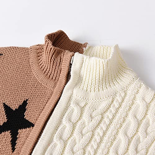 Vivobiniya Kid Girls Double Color Star Zipper Vest Toddler and Baby Knit Sweater 12m-5Y3