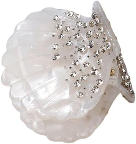 – Shell Shape Rhonestone Acrylic Hair Claw Hairpin, Headwear Hair Clip Shell Shape Claw Clip, Women Hair Crab Clip Headwear