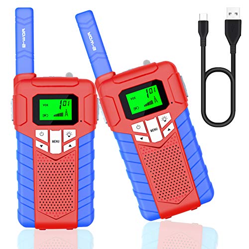E-WOR Kids Walkie Talkies,Walkie Talkie for Kids,Christmas Birthday Gift for Girls,3 KM Long Range Walkie-Talkie for 3-12 Year Old Kids(Red Blue)