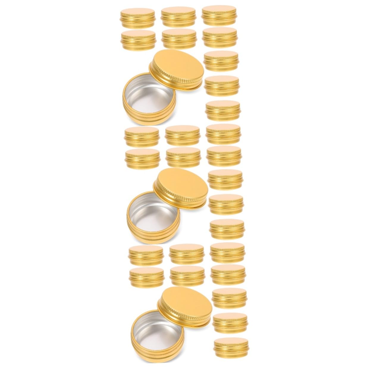 HOMOCONO 72pcs Aluminum Screw Lid Round Tin Jars Candle Tins for Scented Candles Crafts and Storage Reusable and Containers