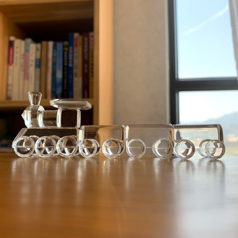 Amazon.co.jp: JinshiY クリスタル トレイン 置物 ガラス 機関車 電車