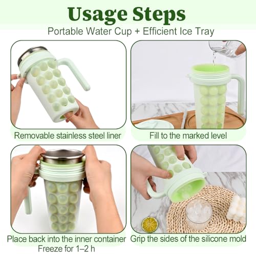 Botella para cubitos 2 en 1 con tapa y popote 600ml miniatura 3