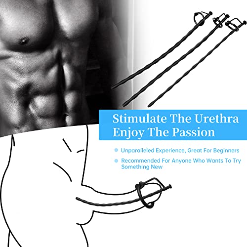 Beauty7 Silicone Sounding Penisstick met 2 penisringen urinebuizen plug met boring penis plug mannen masturbatie seksspeelgoed - Maat: L - Afbeelding 4