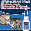 Stone Glue 30 g, Marble Glue Instant, with Anti-Clog Cap, Strong Clear Adhesive for Marble, Granite, Artificial Stone, Tile, DIY, Waterproof, Heat-Resistant