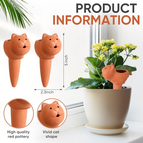 Willinglong 6 Pcs Plant Watering Spikes Self Watering Spikes Terracotta Watering Spikes for Small and Medium Sized Plants Self Watering Planter Insert Self Watering Stakes for Vacations Indoor Plants