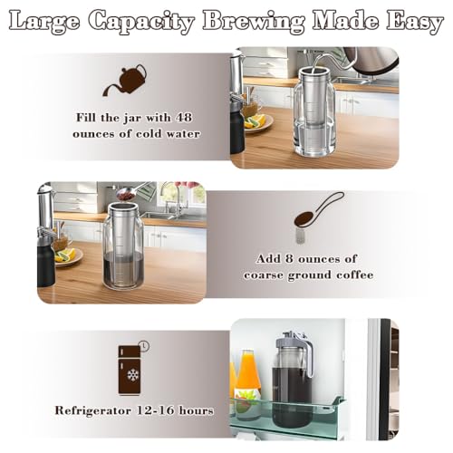 Image of Supvox Stainless Steel Cold Brew Coffee Filter 5x21cm, 304 Fine Mesh Reusable Coffee & Tea Infuser, Conical Filter for Mason Jars, Rustproof Cold Brew Maker for Iced Coffee Tea & Infused Drinks