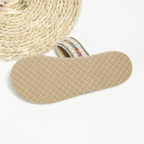 Ladies Bohemian Elegant Plantar Fasciitis Slippers,Slip On Flip Flops With Arch Support For Beach Travel,comfy Toe Ring Orthotic Sandals2