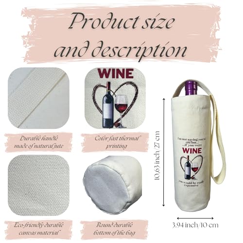 Bolsa de vino de lona con asa de yute, perfecta para cenas memorables y reuniones alegres 5