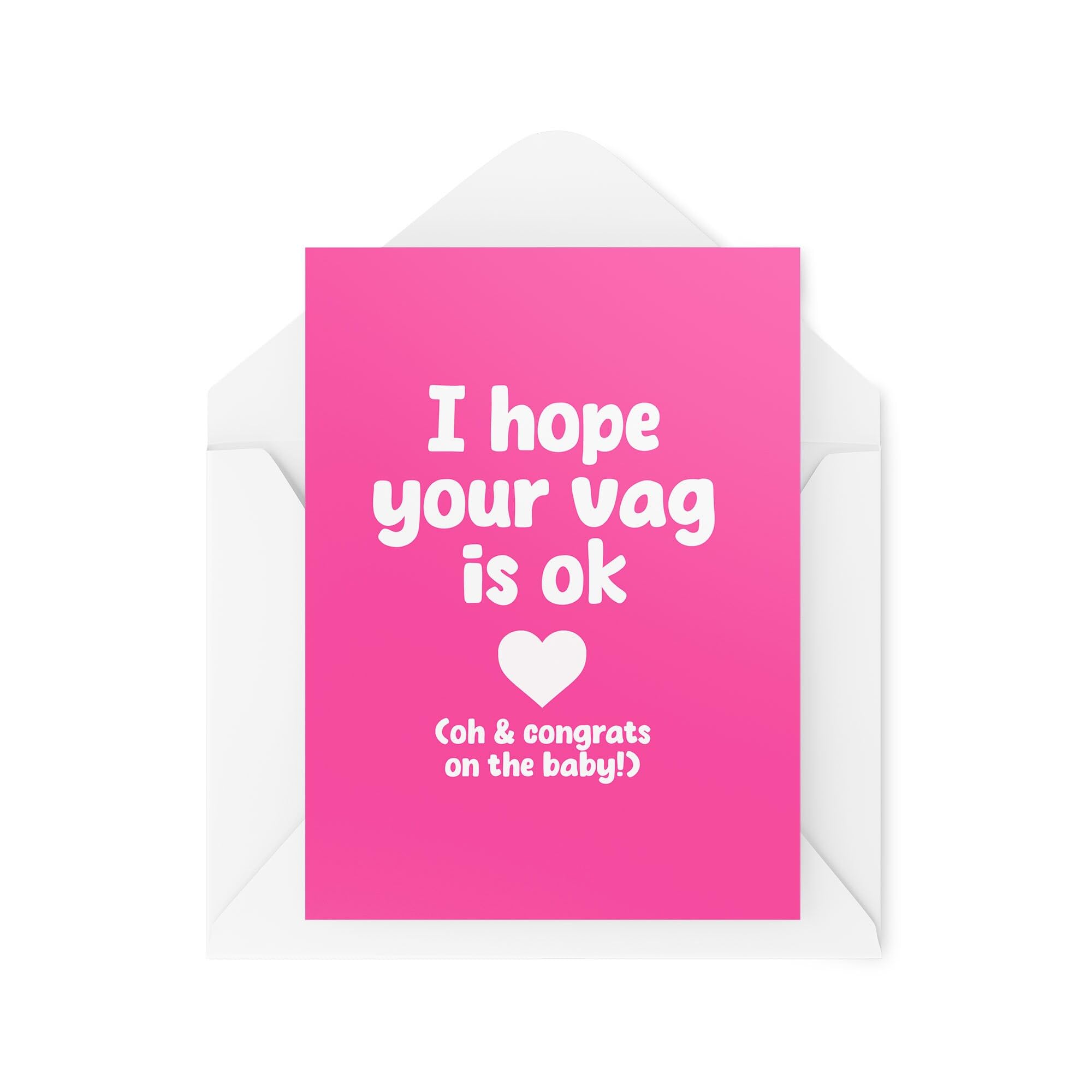 Funny New Baby Cards - Congratulations Card - I Hope Your Vag is Ok - New Born Baby Card - New Mum Cards - CBH1990