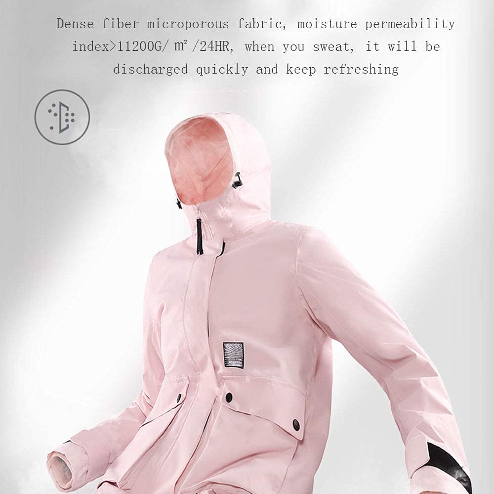MU Chaqueta de Esquí a Prueba de Agua de Los Hombres 3 en 1 Windoorvientos Winter Warmable Warmable Abrigo Cómodo Cómodo Fleece Ropa Interior/Grey/S