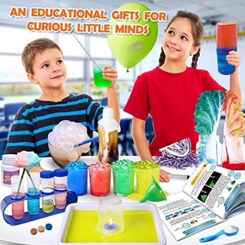 UNGLINGA 100+ Science Lab Experiments Kit for Kids Age 4-6-8-12-14, STEM Activities Educational Scientist Toys Gifts Chemistry Set, Magic Sand, Gemstone Dig, Volcano, Glowing Worms, Fizzy Reaction 7 51mIOk6PbwL. AC