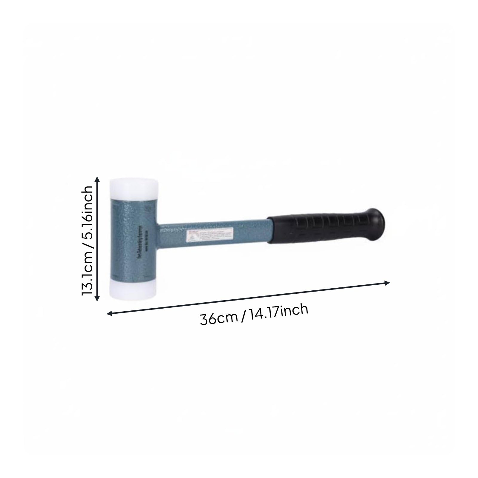 Marteau à Poignée en Acier Marteau Maillet Nylon Doux sans Rebond pour Frapper sans Abîmer avec Faces Interchangeables Adapté, 50, Poignée Acier
