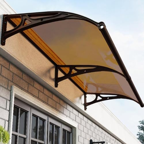 Outdoor Front Door Awning Window Canopy Exterior,Teal Polycarbonate Canopy Exterior Shelter,2mm Roof Rain Cover,Curved Entry Door Canopy,Modern Sun Shade for Garden,Porch,Patio,A-120x60cm/47x24