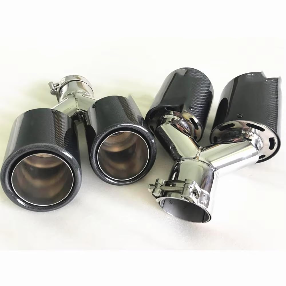 Terminale Di Scarico Doppio In Acciaio Inossidabile Per Auto Terminale Scarico Doppio(54-89MM)