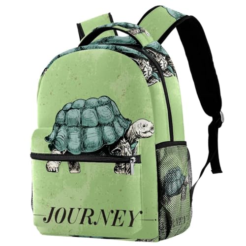 Sac à dos d'école tortue vert vintage pour ados et voyages décontractés