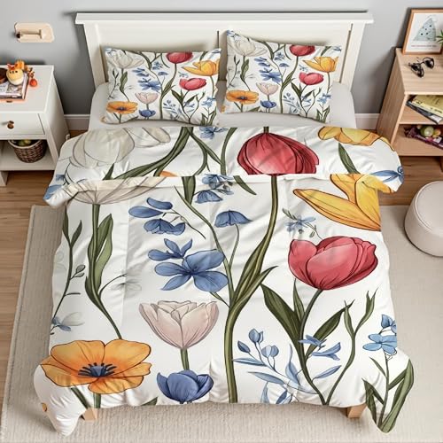 Housse de couette 160x200 microfibre douce avec fermeture éclair pratique