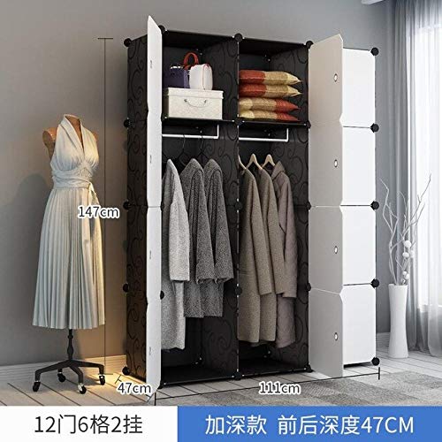 Preisvergleich Produktbild TQVACOK Einfache Garderobe Einfache Garderobe Stoffgarderobe Kunststoff- Kombischrank Klappbarer Stahlrahmen Garderobe style13
