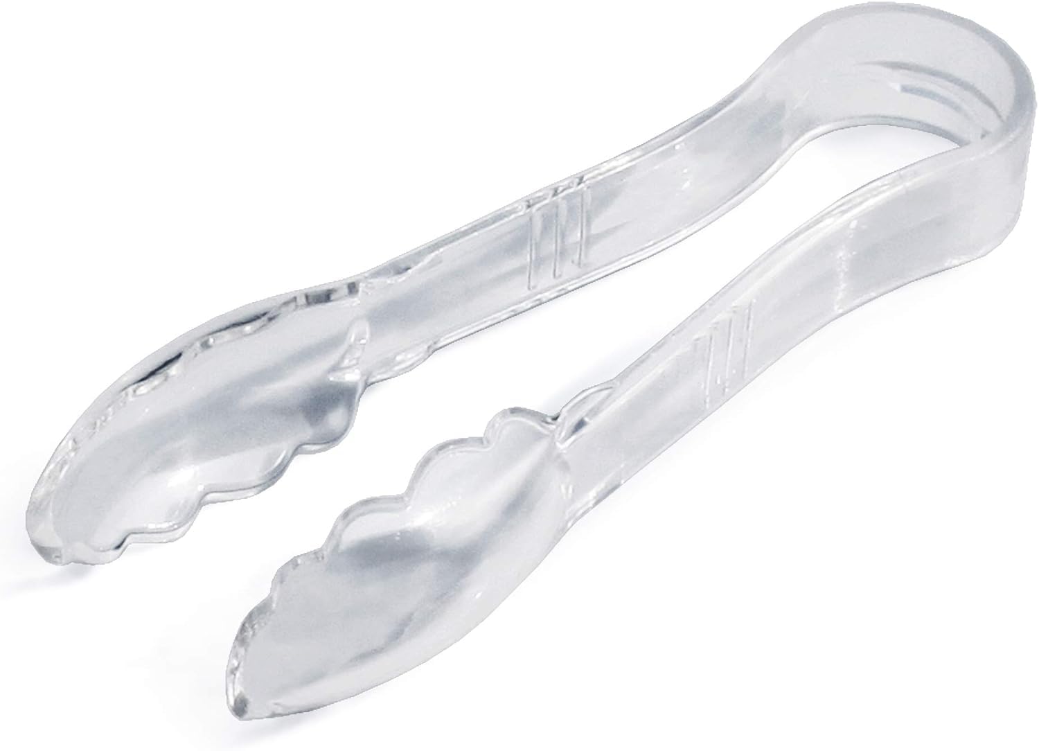 New Star Foodservice Utility Tong, High Heat Plastic, Scalloped, Set of 12 (6-Inch, Clear)