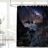 バスカーテン ブラックヒルズ バスカーテンクイックドライ軽量耐久性のある防カビ防水取り付けと掃除が簡単シャワーカーテン浴室の装飾