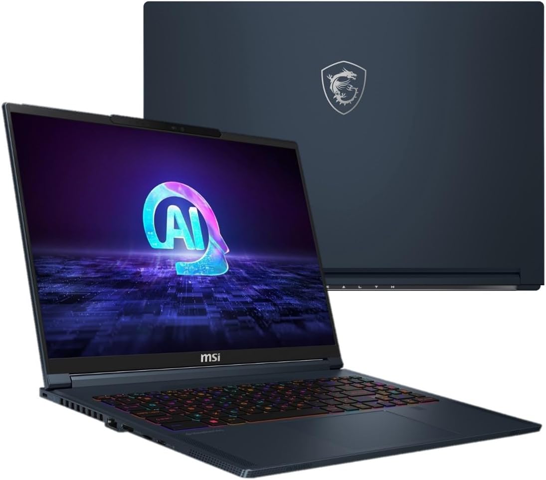 EXCaliberPC [2024] MSI Stealth 16 AI Studio A1VGG-036US (Intel Core Ultra 9 185H, 64GB DDR5 RAM, 1TB NVMe SSD, NVIDIA GeForce RTX 4070, 16" 240Hz QHD+, Windows 11 Pro) Gaming Laptop