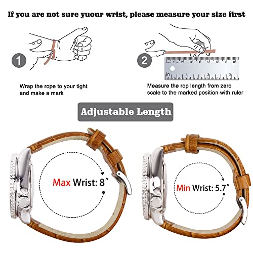 Image of Ritche Christmas Gift Quick Release Leather Watch Bands Genuine Leather Watch Strap for Samsung Galaxy Watch 6 Band Classic 43mm 47mm 40mm 44mm 18mm, 20mm or 22mm for Men and Women, White Elephant Gifts, Stocking Stuffers for Men