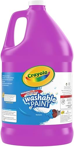 Miniatura 8 de Crayola Pintura amarilla lavable tamaño de 1 galón suministros de pintura a granel