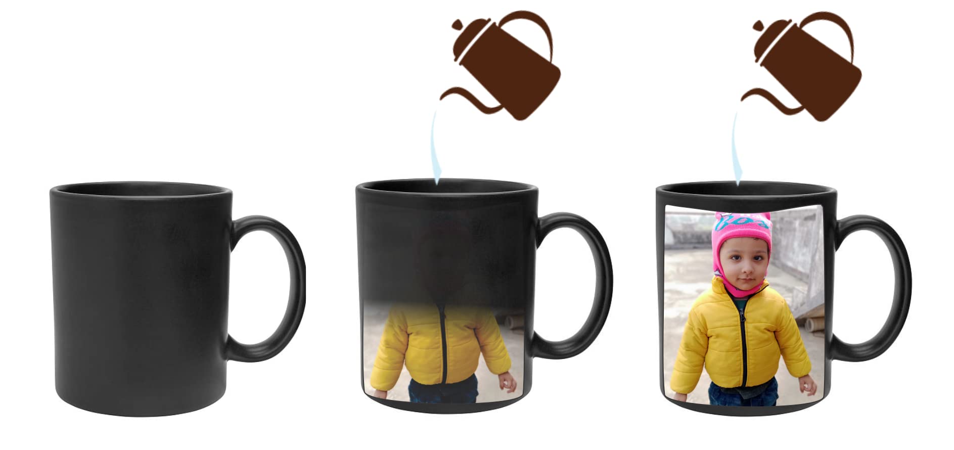 GiftLark Personalized Magic Mug with Your Image, Text or Quote | Best for Personal & Corporate Gifting | Magical Appearance of Image with Hot Liquid