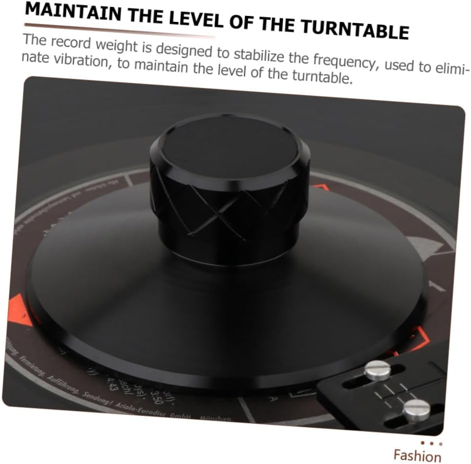 ULTECHNOVO Record Weight Stabilizer for Vinyl Turntable, Aerospace Aluminum-Magnesium Alloy Disc Clamp, Black Vinyl Vibration Reducer for HiFi Audio Players