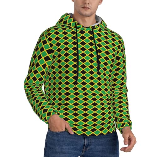 Sweat à capuche drapeau Jamaïque noir XXL pour homme confortable