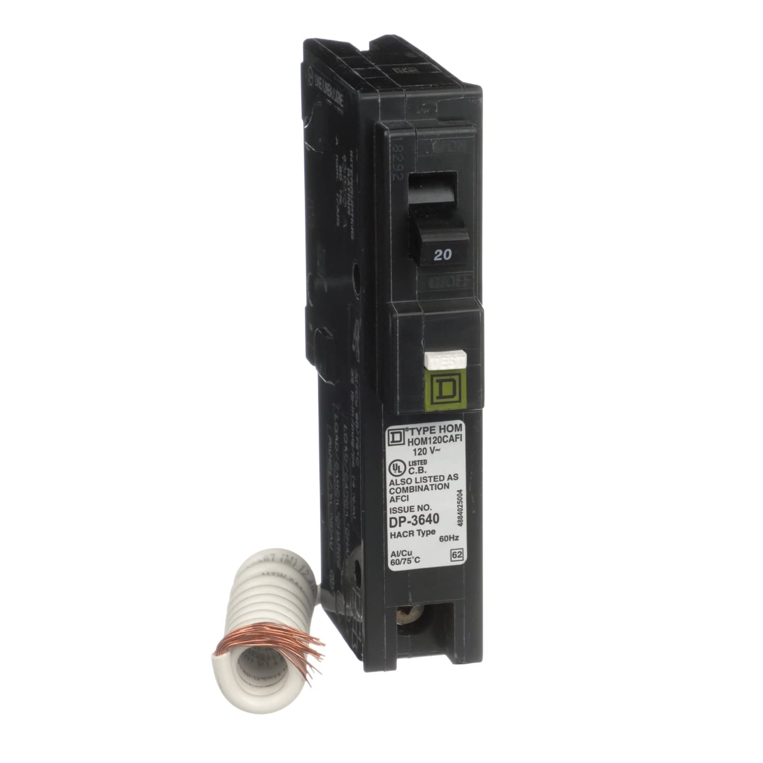 Square D by Schneider Electric HOM120CAFIC Homeline 20 Amp Single-Pole CAFCI Circuit Breaker - - 