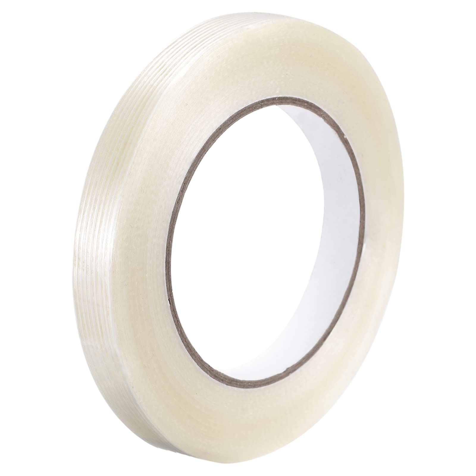 MECCANIXITY Filament Strapping Tape, 0.6 Inch x 55 Yards 5.3 Mil, Reinforced Fiberglass Tape Transparent
