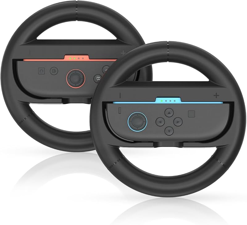 Volante de interruptor para Nintendo Switch 2, volante de carreras para controlador JoyCon Switch 2, paquete de 2 volantes de Nintendo Switch aptos para Mario Kart World/Mario Kart 8 Deluxe Switch Accessories Switch2 Wheel