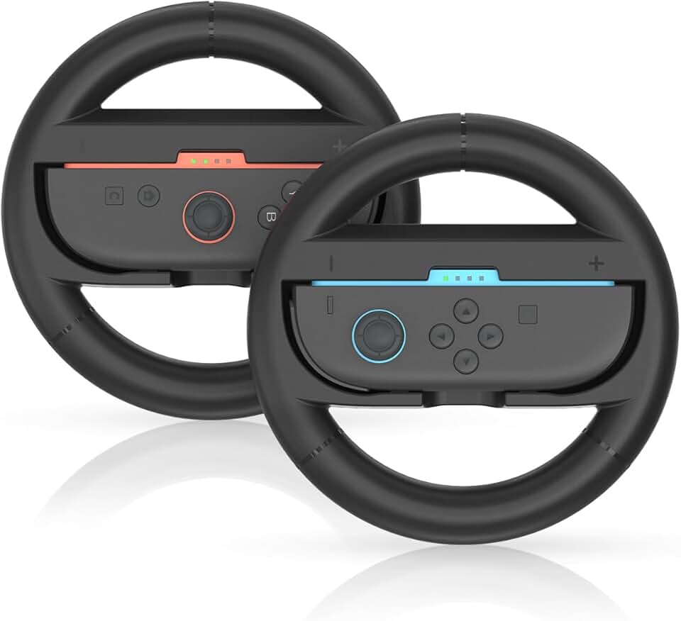 Volante Switch para Nintendo Switch 2, Mario Kart Racing Wheel para 2 controles Joy Cons, pacote com 2 volantes Nintendo Switch para Mario Kart World/Mario Kart 8 Deluxe Switch Accessories (2025)
