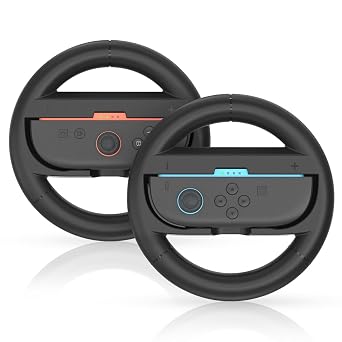 Switch Steering Wheel for Nintendo Switch 2,Mario Kart Racing Wheel for 2 Joy Cons Controller,2 Pack Nintendo Switch Steering Wheel Fit Mario Kart World/Mario Kart 8 Deluxe Switch Accessories2025