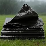 Telo Impermeabile Esterno 150 x 200 cm Impermeabile | Resistente e Antistrappo | Fissaggio Facile con Occhielli in Alluminio Telone da Giardino per Giardino, Arredamento, Nero