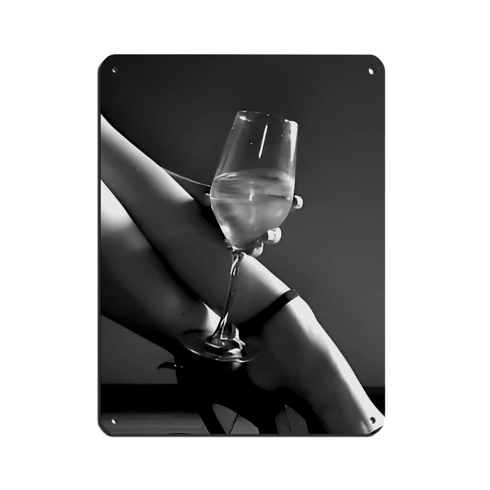 Black And White Wine Art, Feminist Poster Tin Sign Vintage Metal Pub Club Cafe Bar Home Wall Art Decoration Poster Retro 12x16inch(30x40cm)