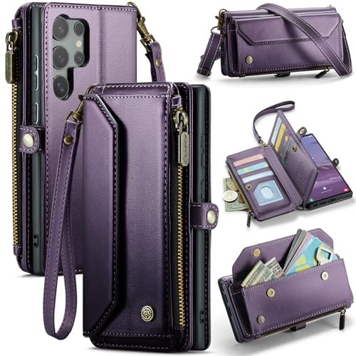 Étui portefeuille Samsung S26 en cuir élégant avec bandoulière chic