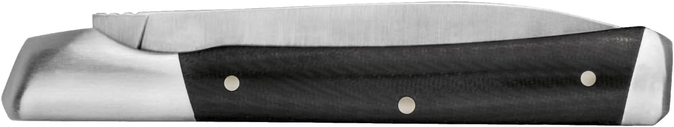 Kershaw Allegory Manual Folding Pocket Knife, Two Bladed Knife with Clip Point and Spear Point Blades, Slipjoint with Micarta Handle,Black