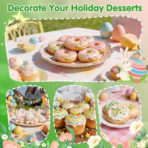 Image of Edible Sprinkles for Cake Decorations,Pink White Pearls and Jimmies,Heart and Flowers,Bright Green Balloons Sprinkle Mix,Spring Candy Sprinkles for Cakes,Cupcakes,Dessert Tables & Party Favors,Food Grade Sugar Decorating for Brunch,Wedding Birthday & Spring Baking