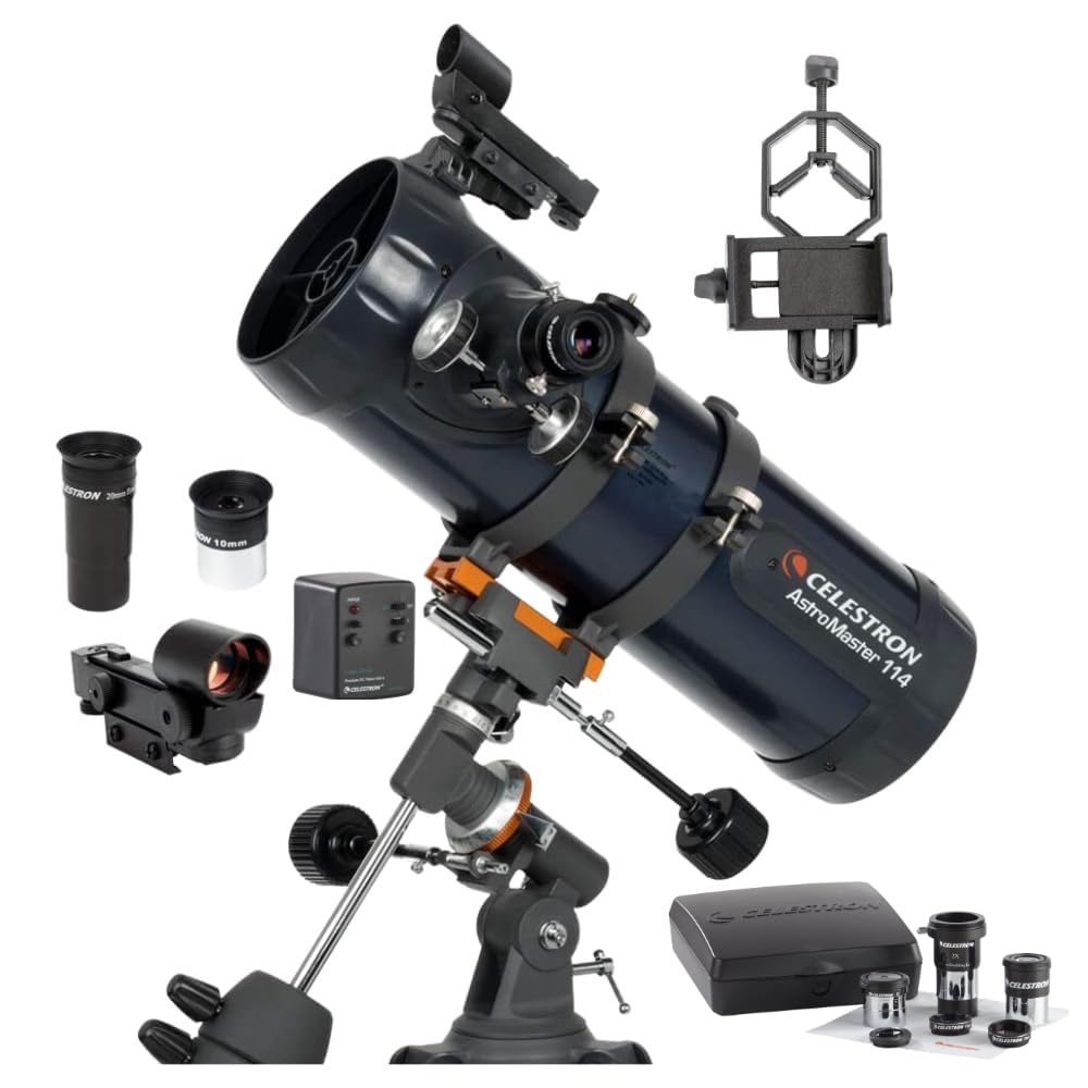 Celestron AstroMaster 114EQ Motor Drive Telescope with Smartphone Adapter and AstroMaster Accessories Kit (114EQ MD)-image-49