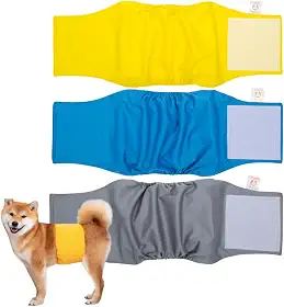 Kit 3 Fraldas Cachorro Macho Reutilizáveis Cor 1- Materiais Duráveis ​​Solução lavável na máquina para incontinência de animais de estimação e viagens longas Petting Is Caring (PP)