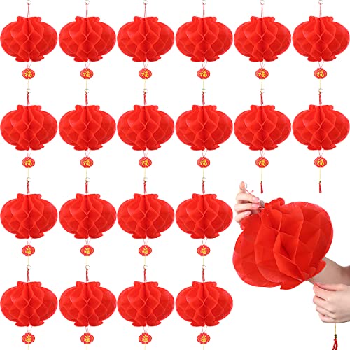 70 Pcs 10 Inch Chinese Red Paper Lanterns Decorations Chinese New Year Paper Lantern Decoration for Lunar New Year Spring Festival Wedding Restaurant Birthday Party Supplies