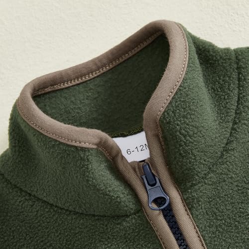 Image of Toddler Baby Boy Fleece Outerwear Vests Sleeveless Zipper Jacket Solid Color Vest Coat Spring Fall Winter Clothes