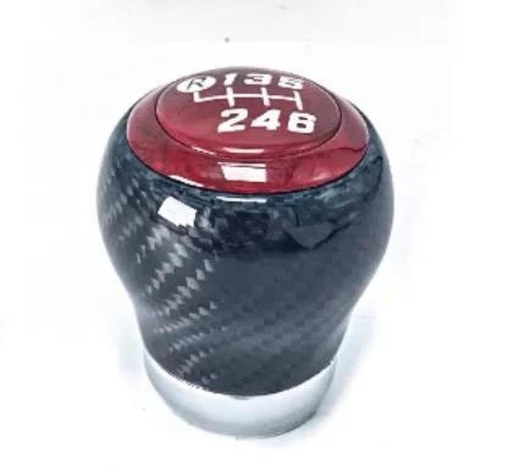 Sxqpocar Red 1 6 Speed Carbon Fiber Gear Shift Knob For Toyota 86 For Gt86 For Gr86 2012-2023 Shift Lever Head(Red 1)