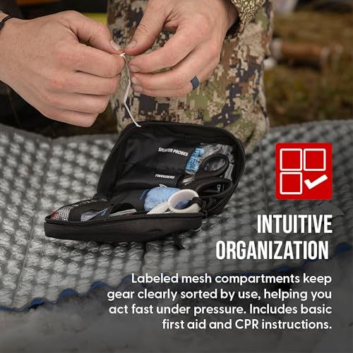 Image of Uncharted Supply Co. First Aid Core - Travel-Size First Aid Kit with 30+ Pieces, Water-Resistant Nylon Pouch, MOLLE Attachment & Labeled Pockets - Compact Emergency Kit for Purse, Locker, Bag