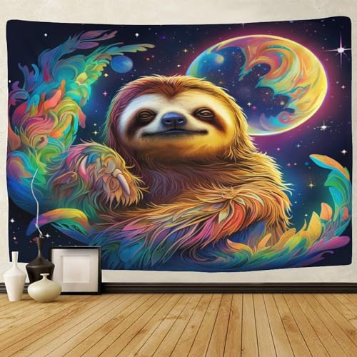 Tapisserie paresseux 3D déco salon drap de plage 180x230 cm - 2
