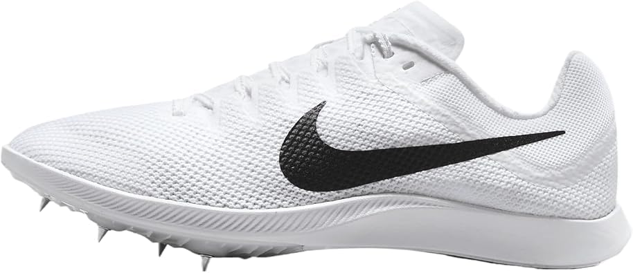 Nike Zoom Rival Distance Track & Field Distance Spikes, White/Black-Metallic Silver, 9.5