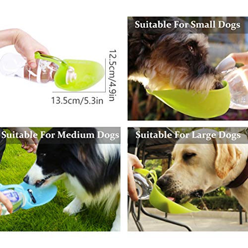 Petsoigné Portable Dog Water Bottle in Silicone Pet Water Bottles Foldable for Travel Walking Hiking (Green) - Image 6