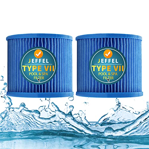 JEFFEL Lot de 2 cartouches filtrantes pour Bestway VII & pour accessoires de piscine Intex D SFS-350, SFS-600, RP-350, RX-600, Bleu Mise à niveau Cover